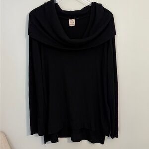Evereve + Michael Stars Black Cowl Neck Tunic Sweater Size XL